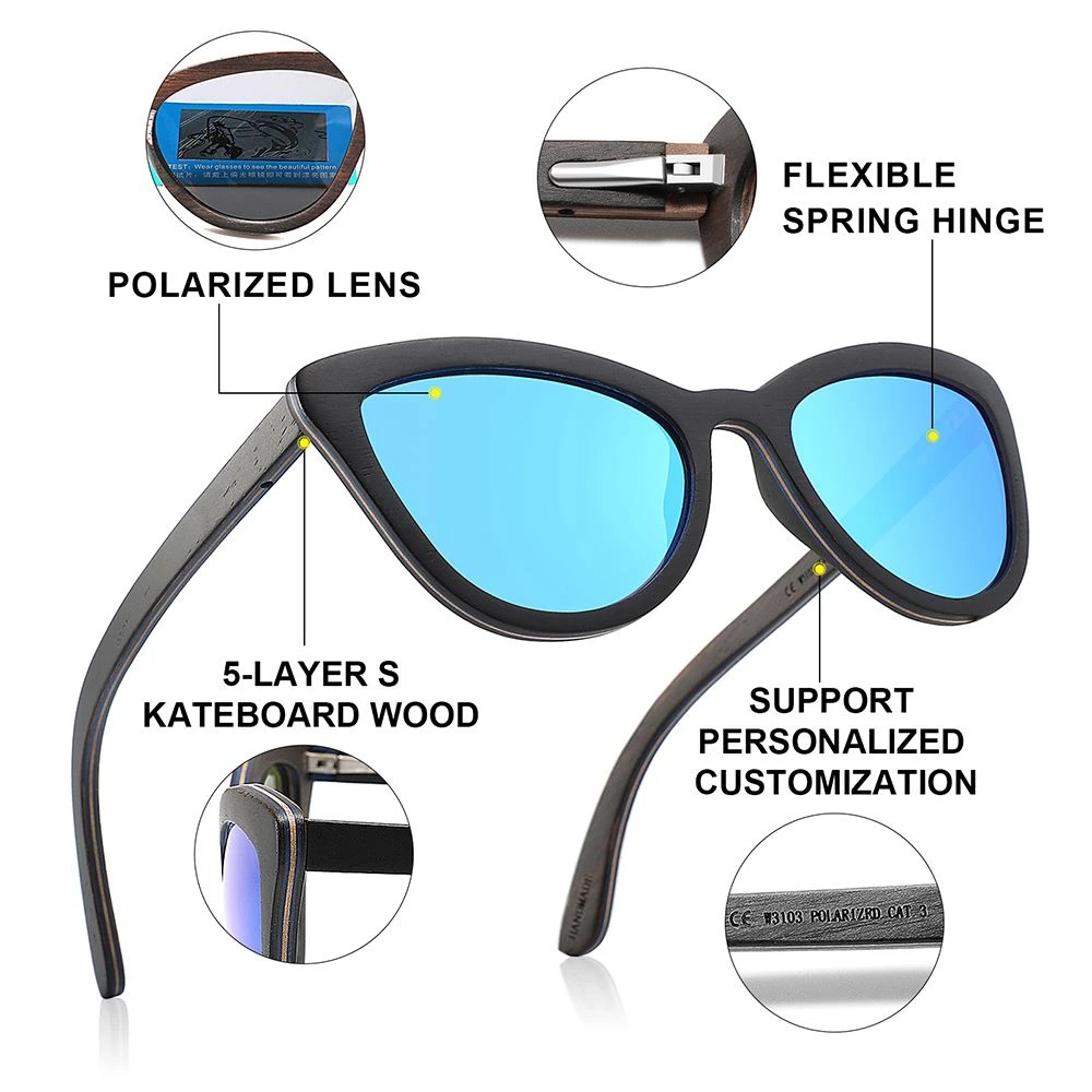 product-750-750 Popular Wooden Polarized Fashion Cat Eye Sunglasses
